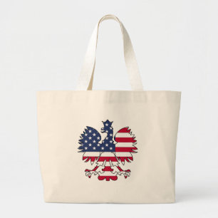 Polish American Eagle Large Tote Bag