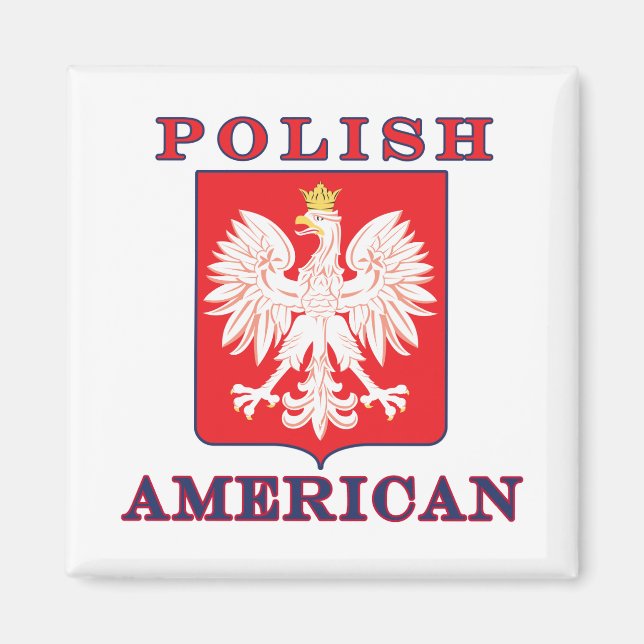Polish American Eagle Shield Magnet (Front)