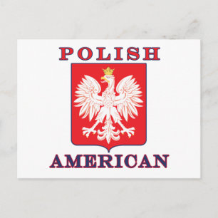 Polish American Eagle Shield Postcard