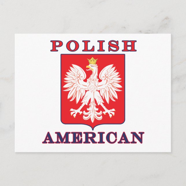 Polish American Eagle Shield Postcard (Front)
