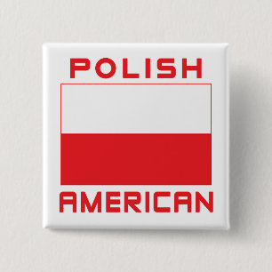 Polish American Flag 2 Inch Square Button