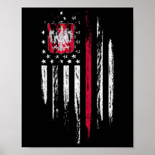 Polish American Flag Combo Poland Usa Polska Patri Poster