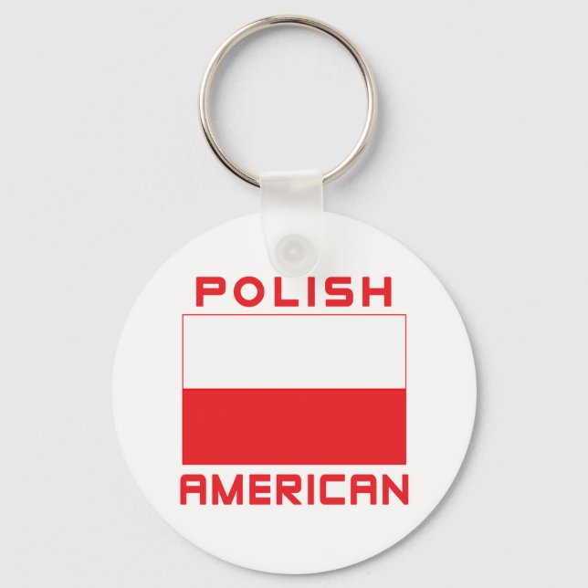 Polish American Flag Keychain (Front)