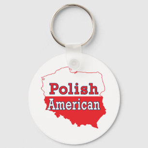 Polish American Map Keychain