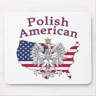 Polish American Map Mouse Pad