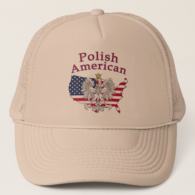 Polish American Map Trucker Hat (Front)