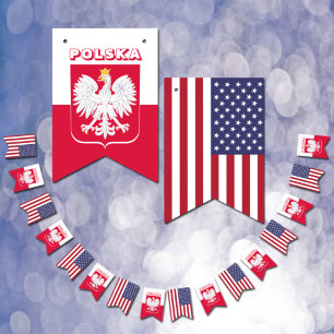 Polish American party flags, Poland flag / USA