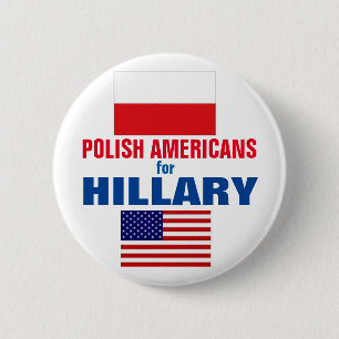 Polish Americans for Hillary 2016 2 Inch Round Button