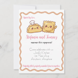 Polish and Italian Pierogi Ravioli Food Engagement Invitation