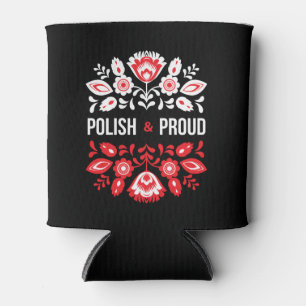 Polish and Proud Flowers Poland Polska Can Cooler