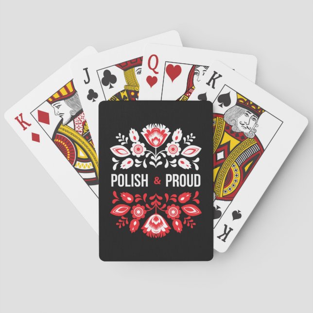 Polish and Proud Flowers Poland Polska Playing Cards (Back)
