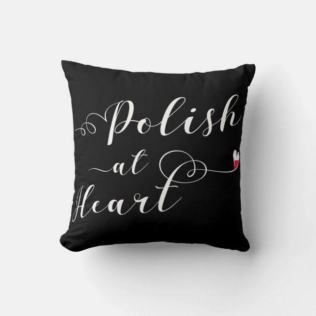 Polish At Heart Throw Cushion, Poland Pillow (Front)