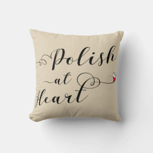 Polish At Heart Throw Cushion, Poland Throw Pillow