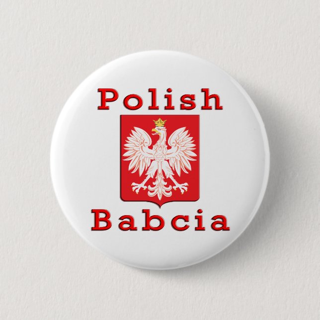 Polish Babcia Eagle 2 Inch Round Button (Front)