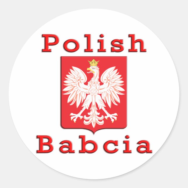 Polish Babcia Eagle Classic Round Sticker (Front)