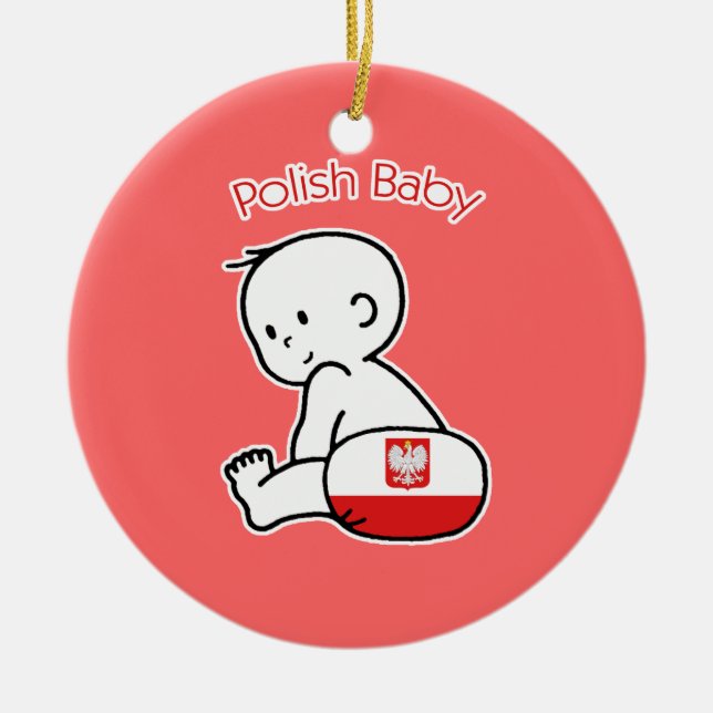 Polish Baby Ceramic Ornament (Front)
