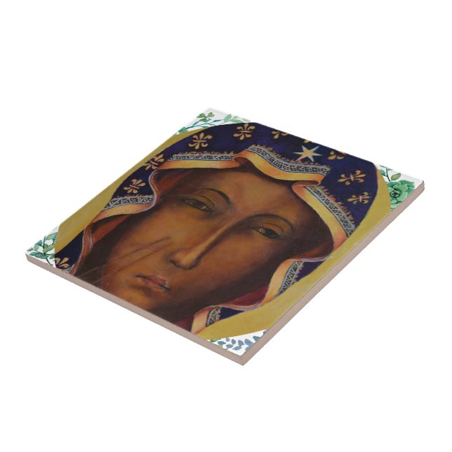 Polish Black Madonna Czestochow Virgin Art Tile (Side)