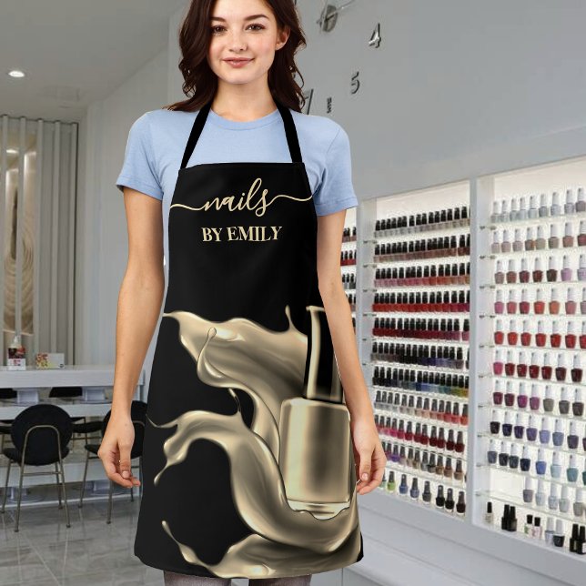 Polish bottle splash Custom Nail Salon  Apron (Creator Uploaded)