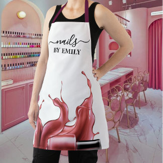 Polish bottle splash Custom Nail Salon Apron