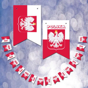 Polish bunting Flags, patriotic banners, Poland Flags