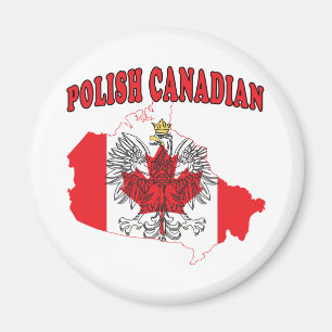 Polish Canadian Canada Flag Map Magnet