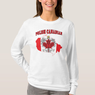 Polish Canadian Canada Flag Map T-Shirt
