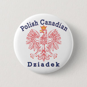 Polish Canadian Eagle Dziadek 2 Inch Round Button