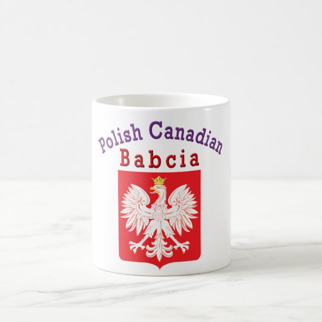 Polish Canadian Eagle Shield Babcia Coffee Mug (Center)