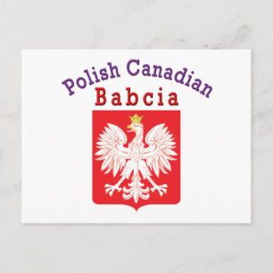 Polish Canadian Eagle Shield Babcia Postcard