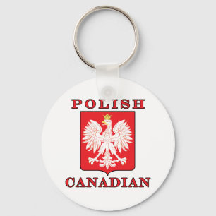 Polish Canadian Eagle Shield Keychain