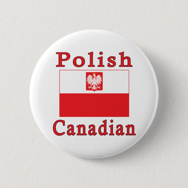 Polish Canadian Falcon Flag 2 Inch Round Button (Front)