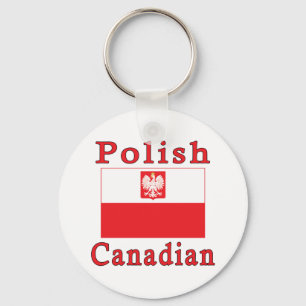 Polish Canadian Falcon Flag Keychain