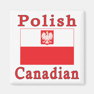 Polish Canadian Falcon Flag Magnet