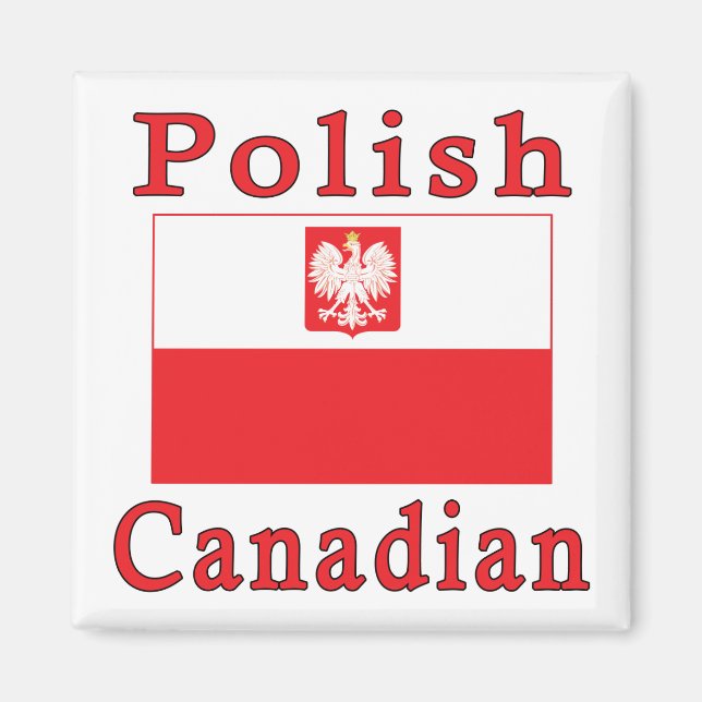 Polish Canadian Falcon Flag Magnet (Front)