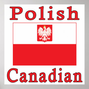 Polish Canadian Falcon Flag Poster