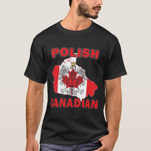 Polish Canadian Flag Canada Map T-Shirt (Front)