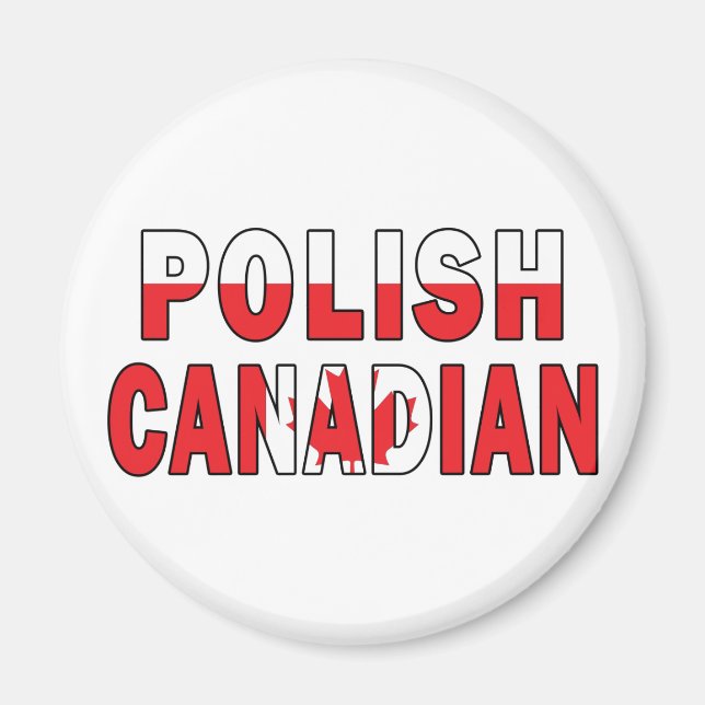 Polish Canadian Flag Magnet (Front)