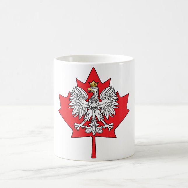 Polish Canadian Maple Leaf Coffee Mug (Center)