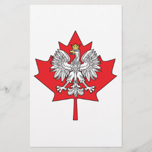 Polish Canadian Maple Leaf Stationery