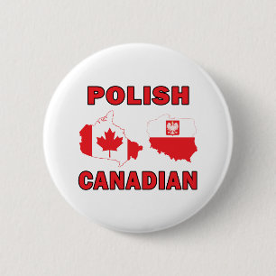 Polish Canadian Maps 2 Inch Round Button