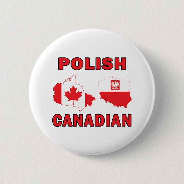 Polish Canadian Maps 2 Inch Round Button (Front)