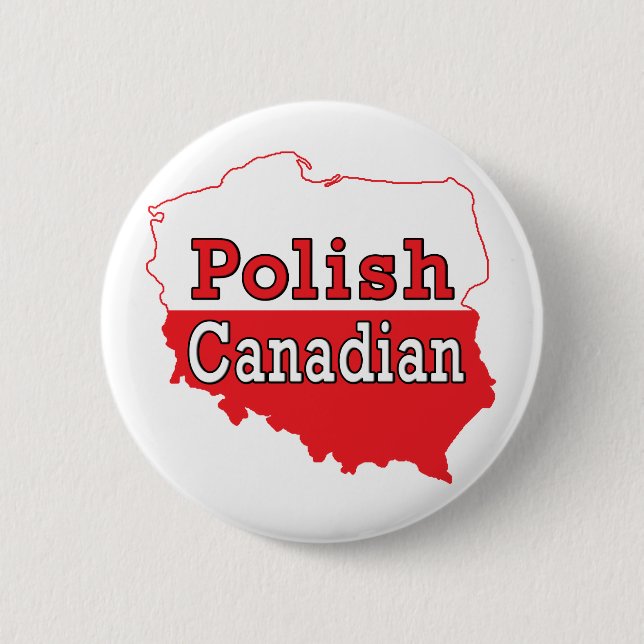 Polish Canadian Polish Map 2 Inch Round Button (Front)