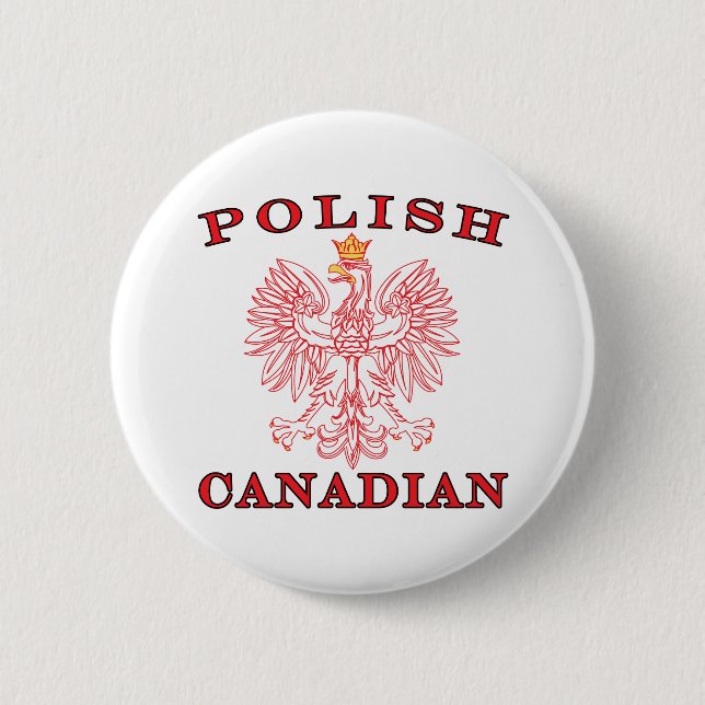 Polish Canadian Red Eagle 2 Inch Round Button (Front)