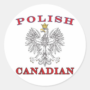 Polish Canadian White Eagle Classic Round Sticker