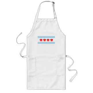 Polish Chicago Flag Long Apron