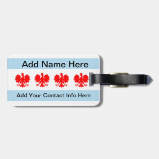 Polish Chicago Flag Luggage Tag