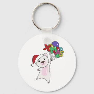 Polish Christmas Snow Winter Animals Polar Bears Keychain