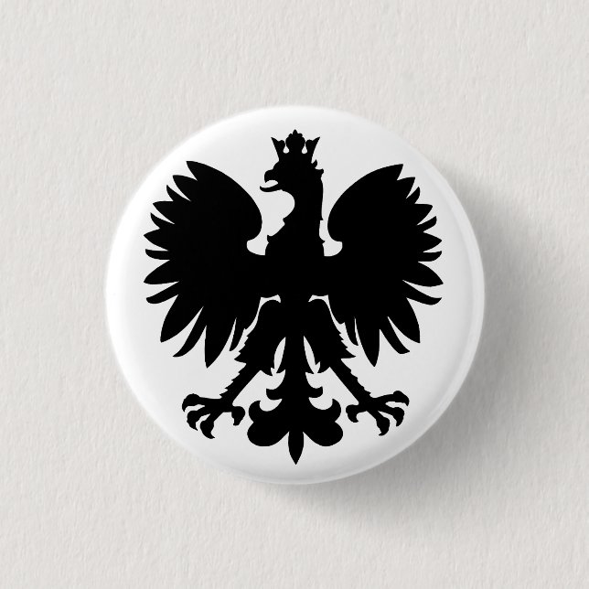 Polish Coat of Arms Eagle 1 Inch Round Button (Front)