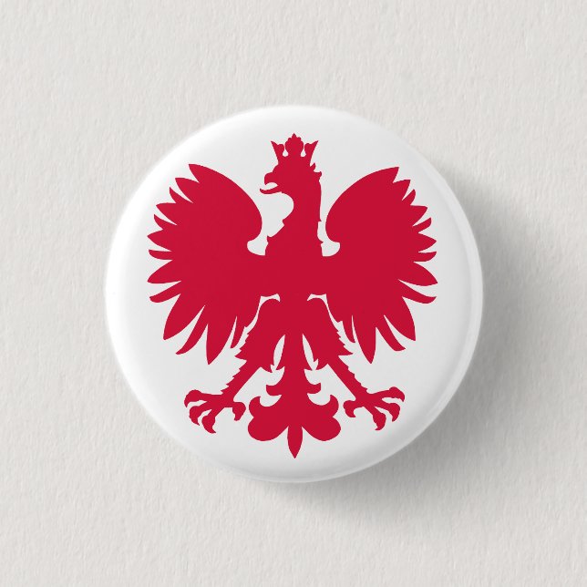 Polish Coat of Arms Eagle 1 Inch Round Button (Front)