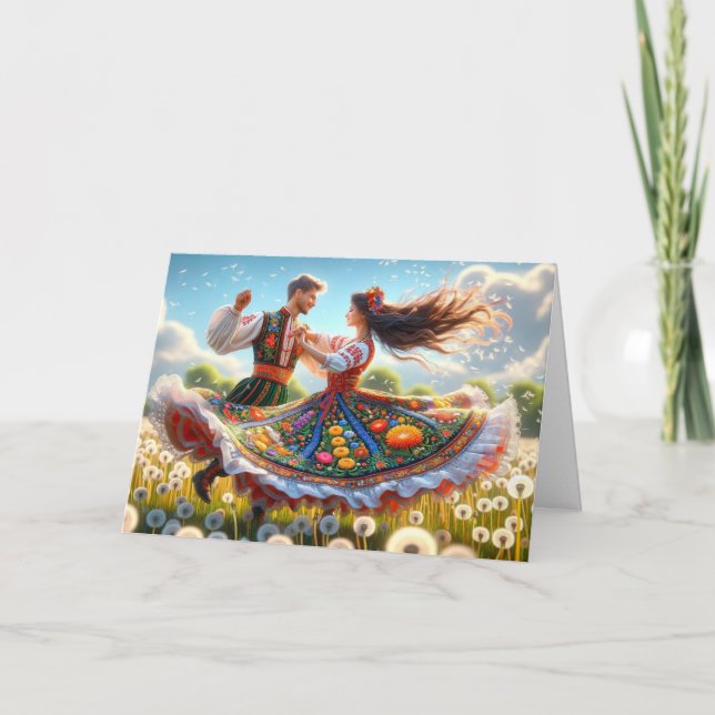 Polish Couple Dancing Card (Front)